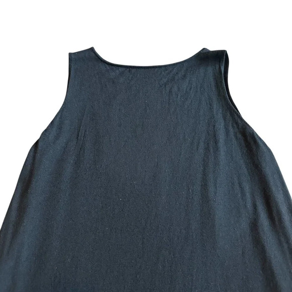 Eileen Fisher Black Sleeveless Shift Dress Mini Length Stretch Size Large Womens - Picture 6 of 8